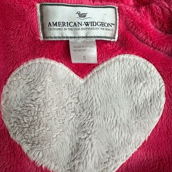 Girls Jacket American Widgeon Pink Faux Fur Heart Coat Toddler Zip Front Jacket - Picture 4 of 5